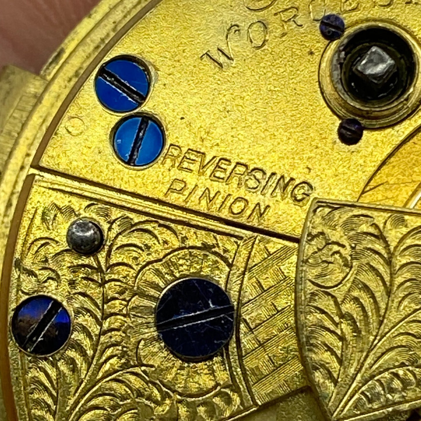 44.6mm Antique Kay Worcester Reversing Pinion Pocket Watch Movement PARTS