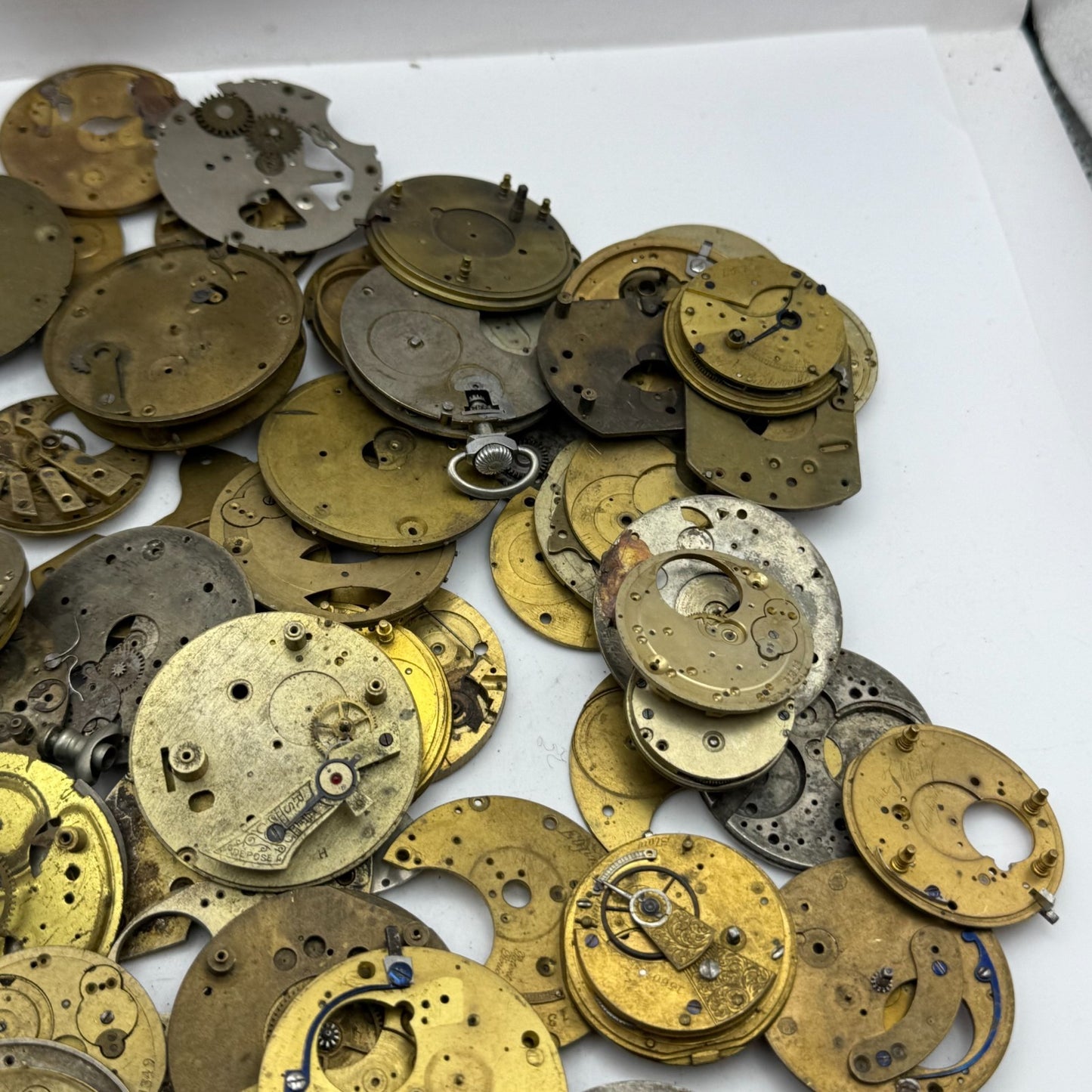 Large Bundle Of Antique Partial Pocket Watch Movements Joblot PARTS REPAIR SPARE