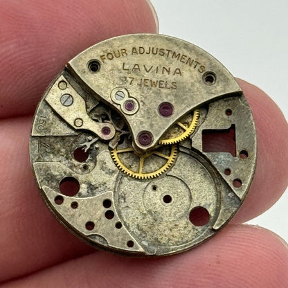 23.6mm Lavina Cal 150 Partial Manual Wind Watch Movement Swiss Vintage PARTS