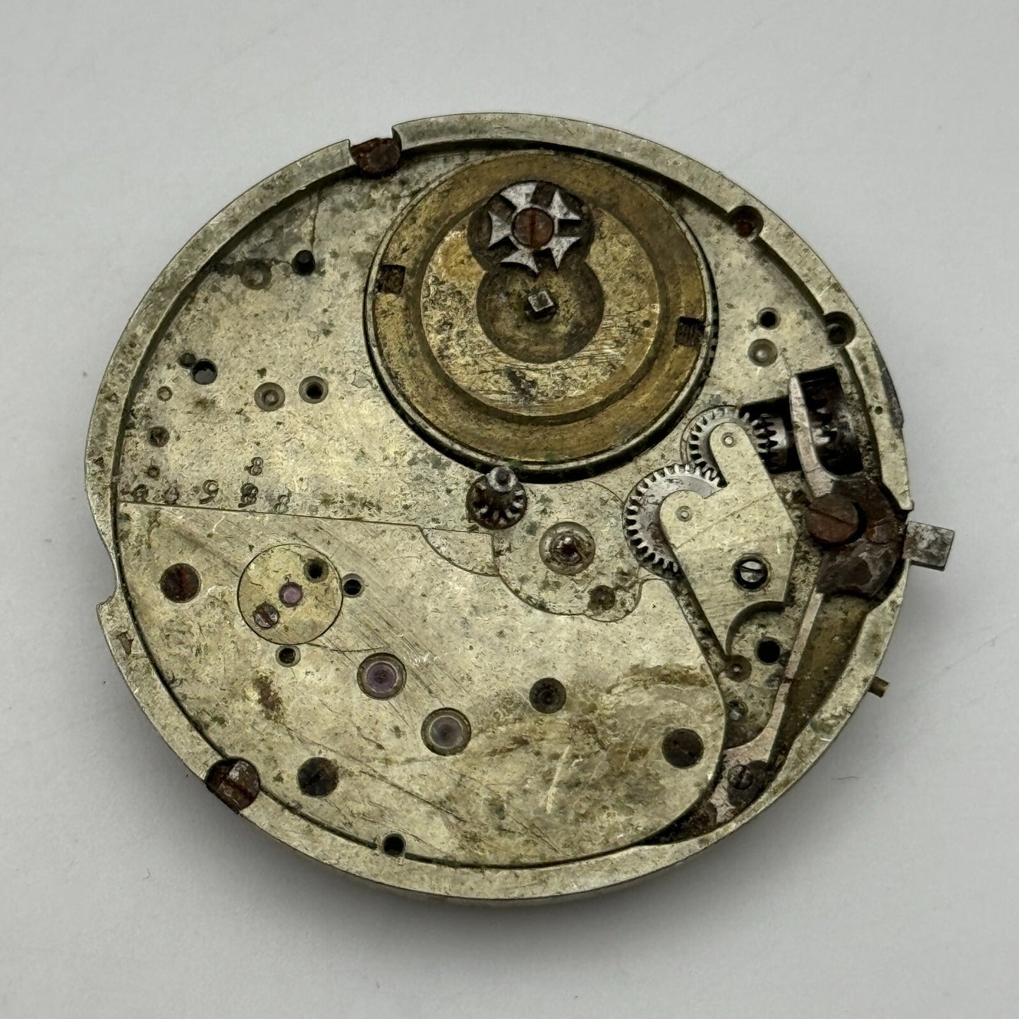 40mm Unidentified Antique Pocket Watch Movement PARTS REPAIR SPARES