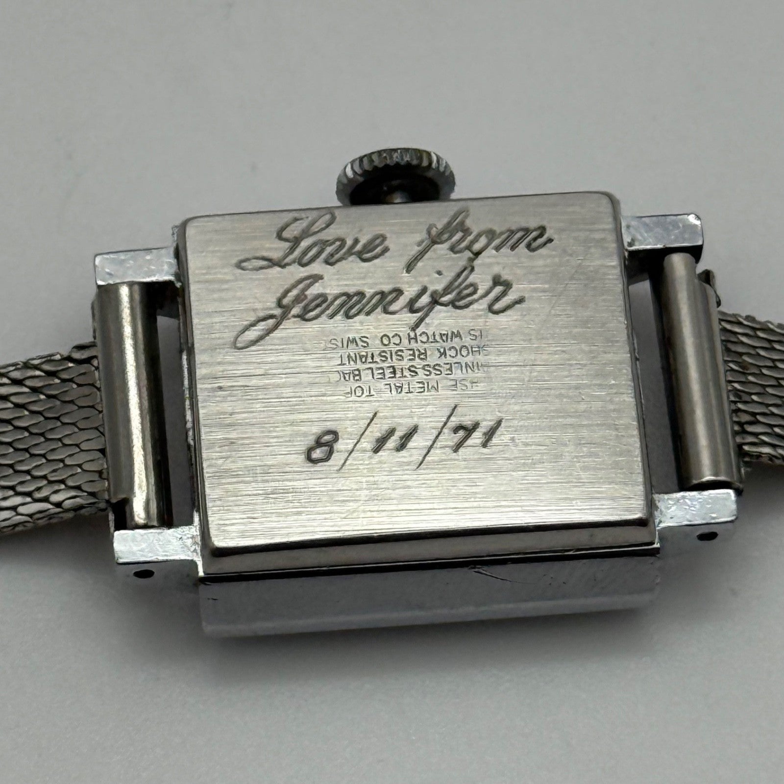 20mm 1970s Vintage Oris Green Dial Ladies Engraved Manual Wind Watch PARTS