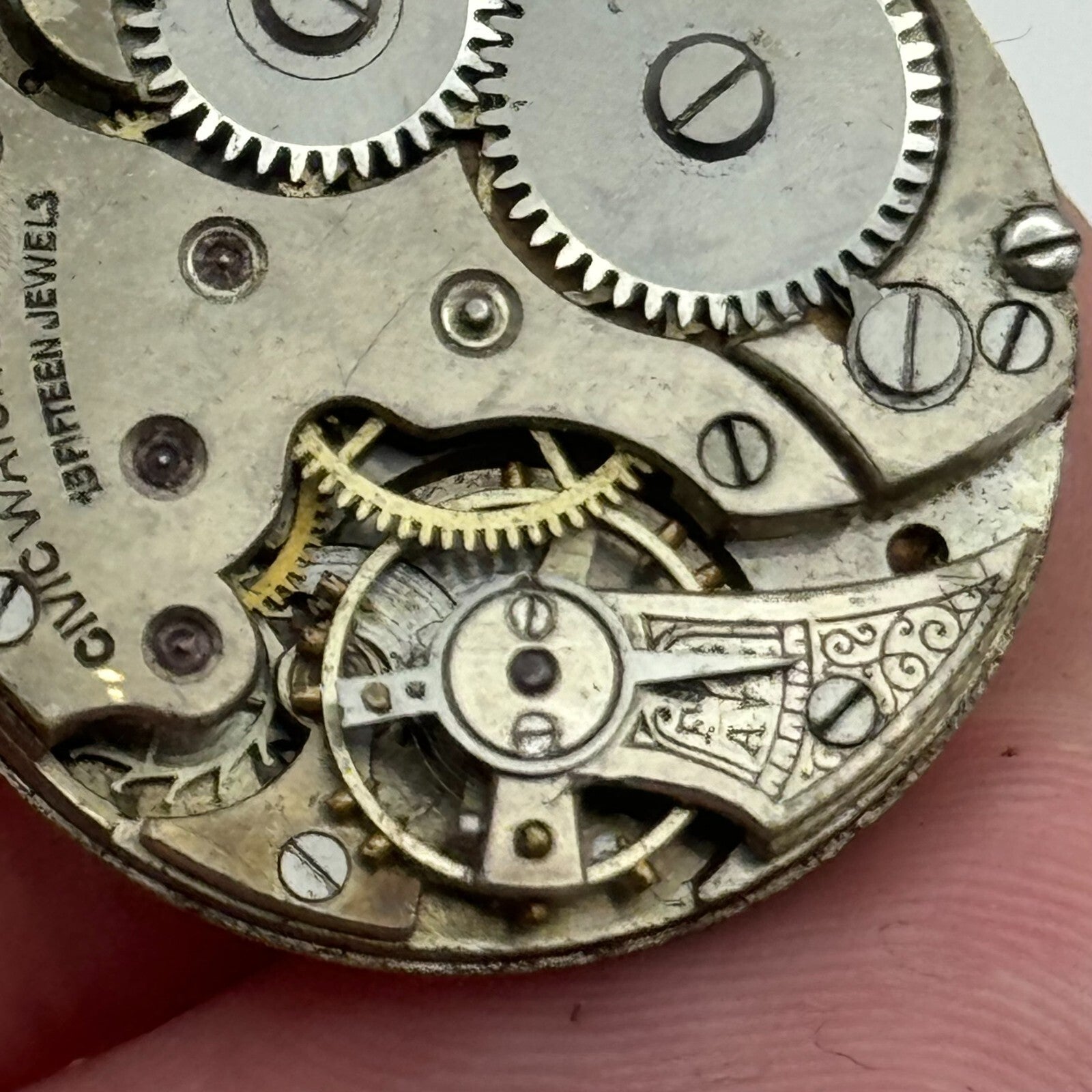 25.3mm Civic Watch Co Mens Trench Watch Movement Manual Wind Vintage Swiss PARTS