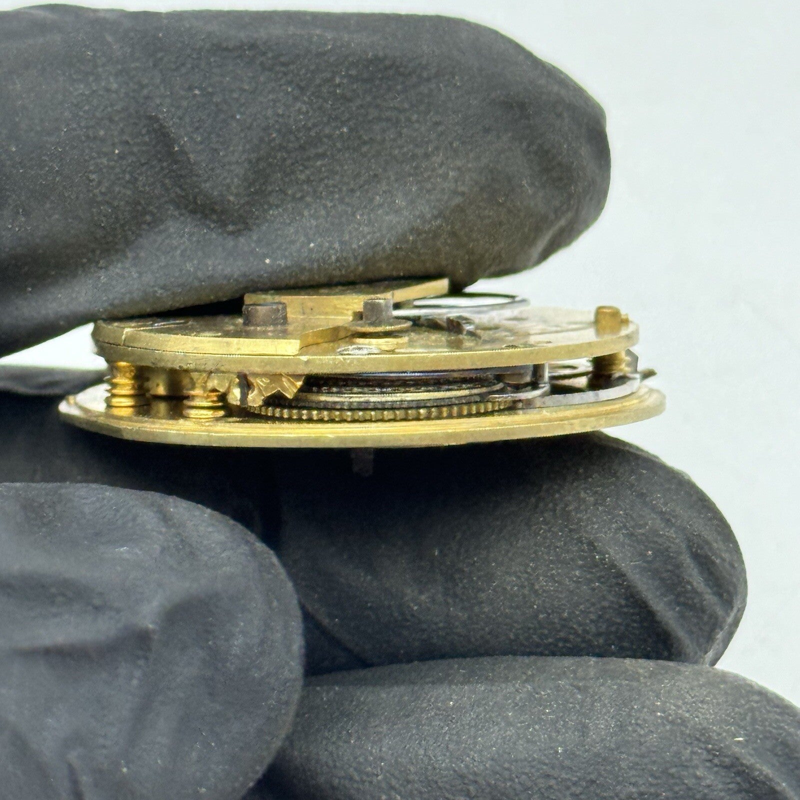 33.7mm Unidentified Quality Fusee Antique Pocket Watch Movement FOR PARTS