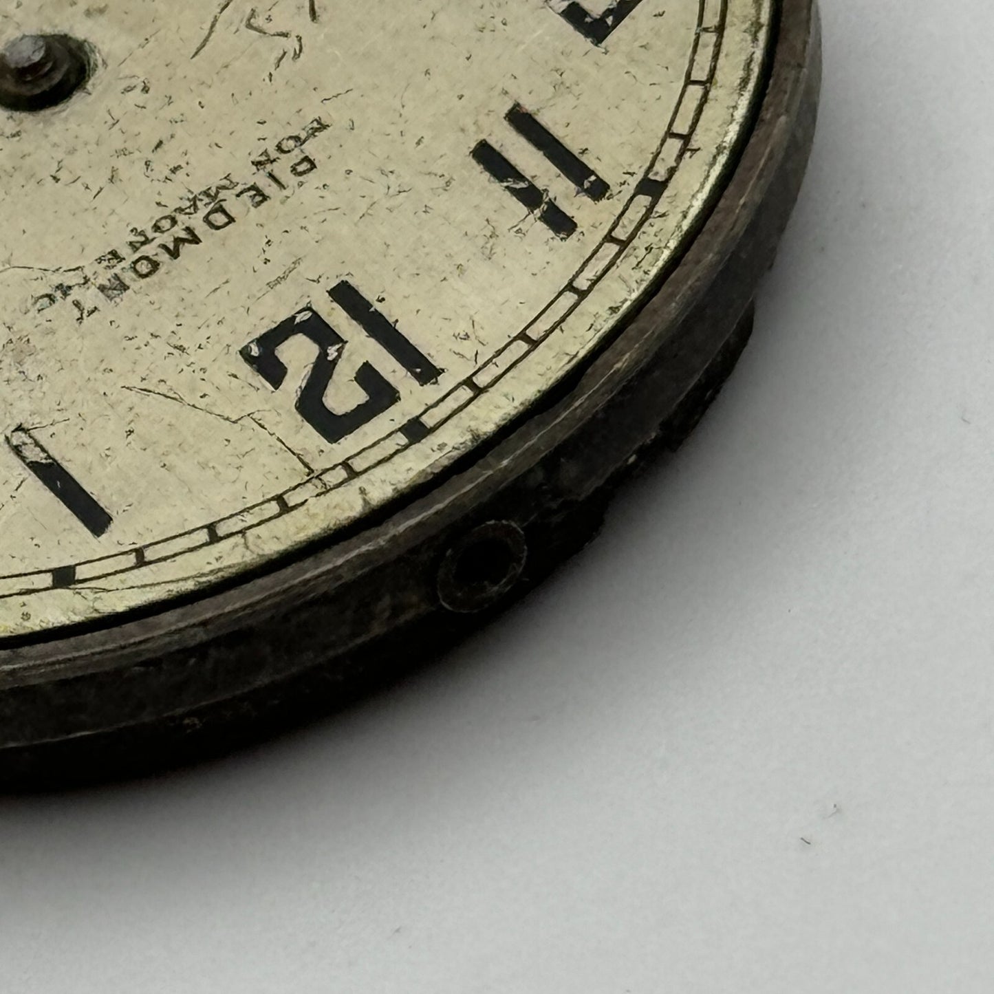 43.1mm Open Face Piedmont Watch Co 6 Jewels Swiss Pocket Watch Movement PARTS