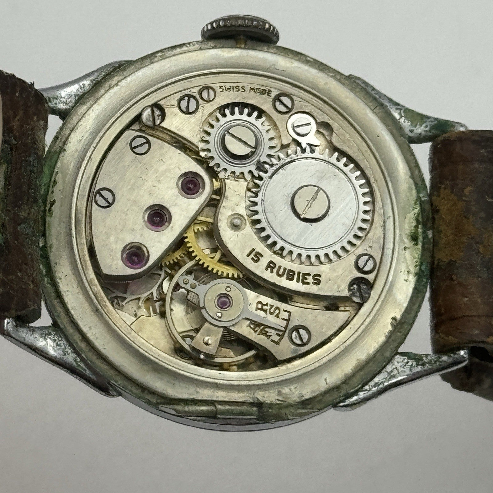 26mm Running ROLEX Snowite Rolco Vintage Military Style Watch 15 Rubies RESTORE
