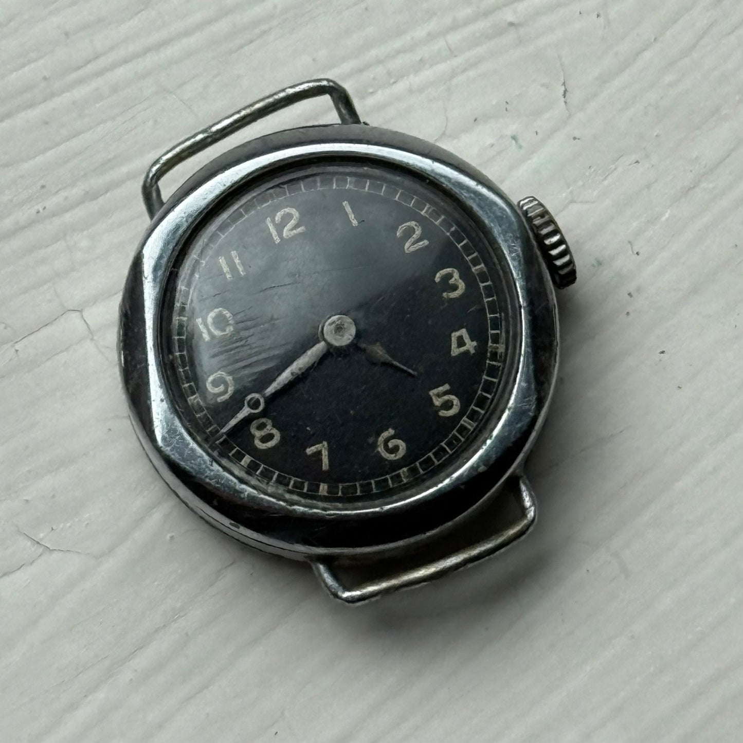 21mm Vintage Engraved D M Lewis Black Dial Manual Wind Watch PARTS / REPAIR