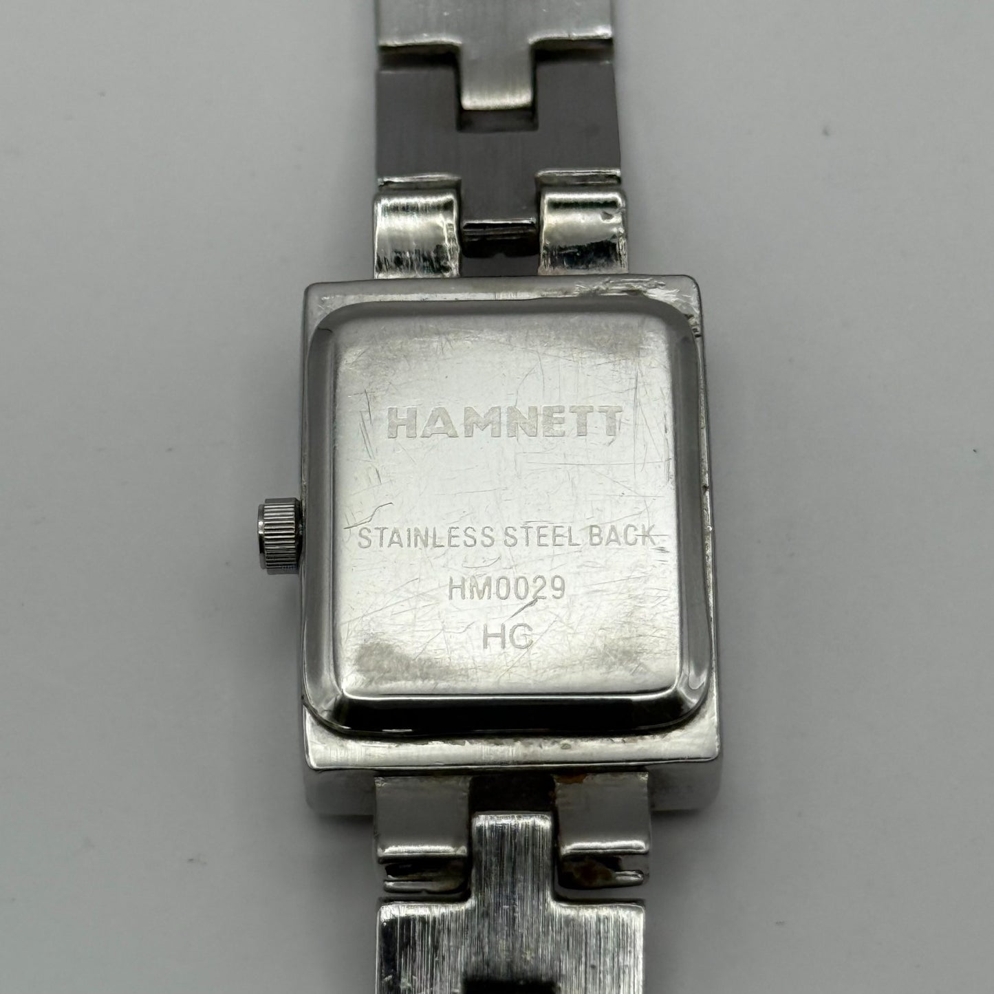 Hamnett Ladies Quartz Watch Butterfly Dial Silver Tone Bracelet Working 19mm