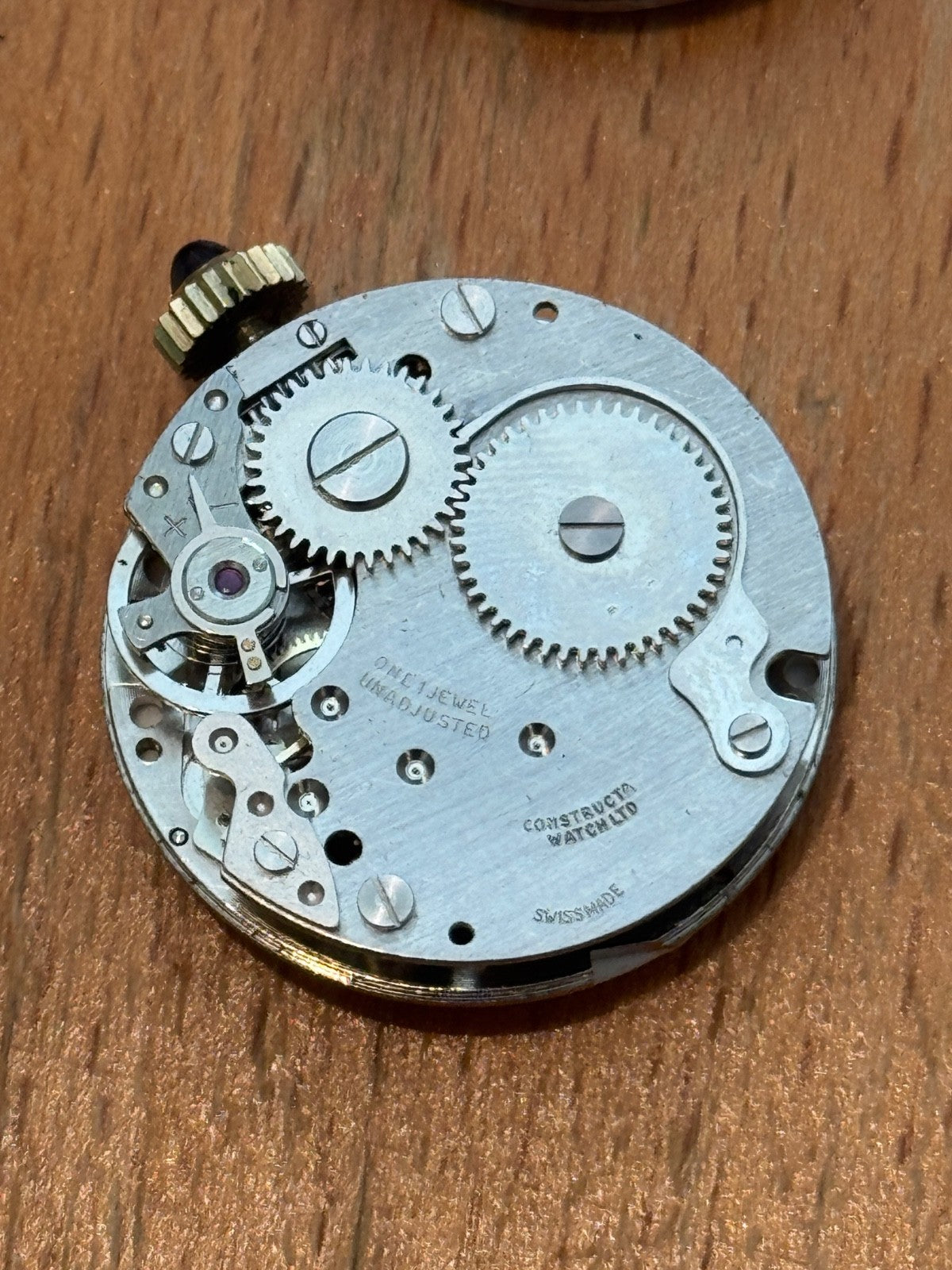 25mm Running Vintage Lucerne Diamond Tooled Swiss Gold Plated Manual Wind PARTS