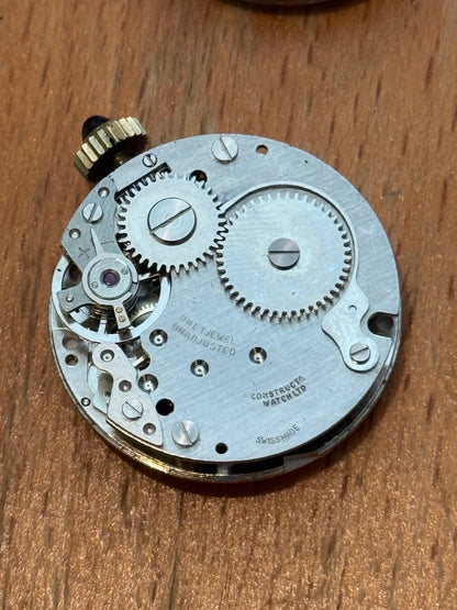 25mm Running Vintage Lucerne Diamond Tooled Swiss Gold Plated Manual Wind PARTS