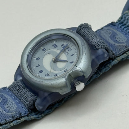 29mm Working Vintage Ladies Timex CR 1216 Blue Dial Strap Quartz Watch