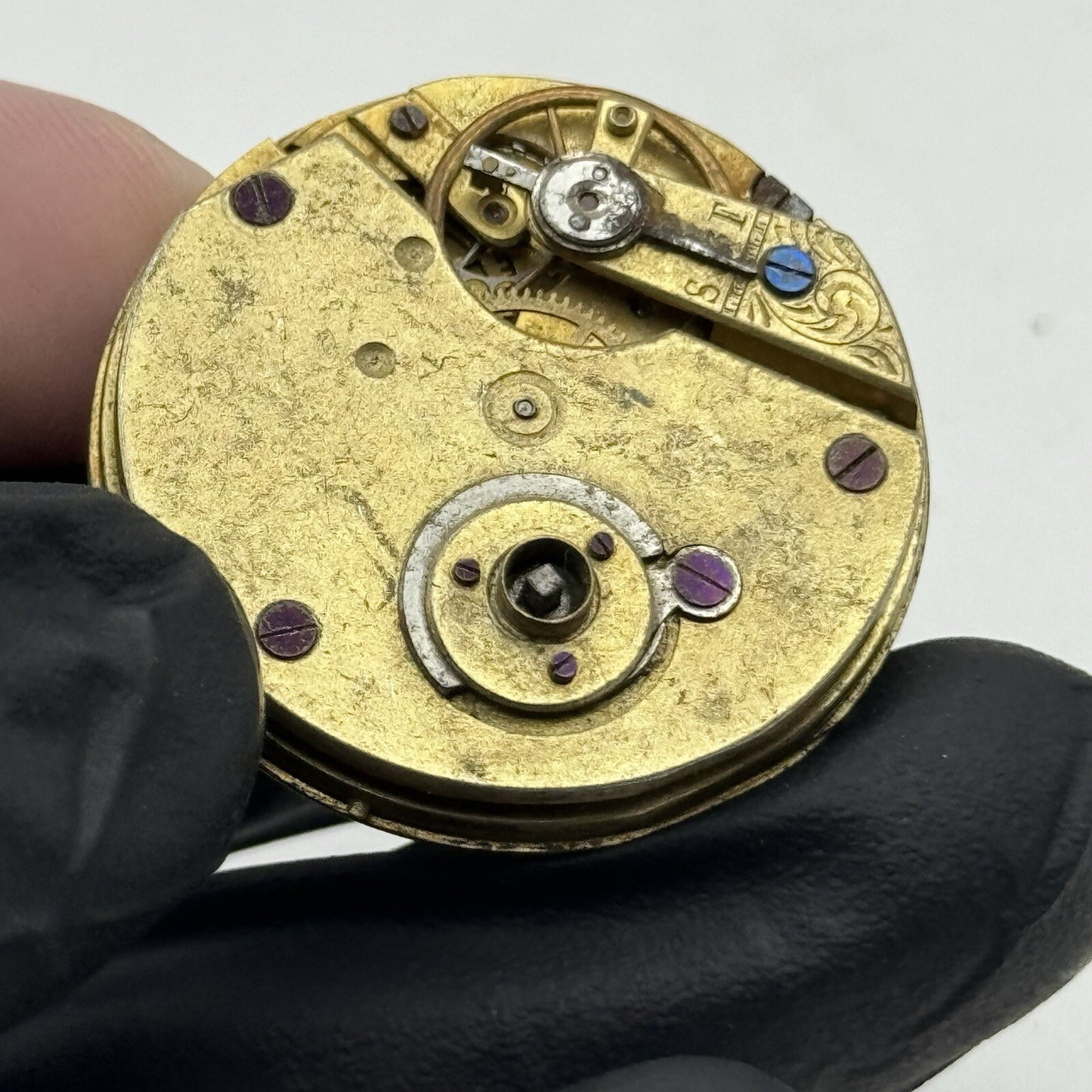 34.1mm Quality Olga Porcelain Dial Cylinder Watch Movement FOR PARTS