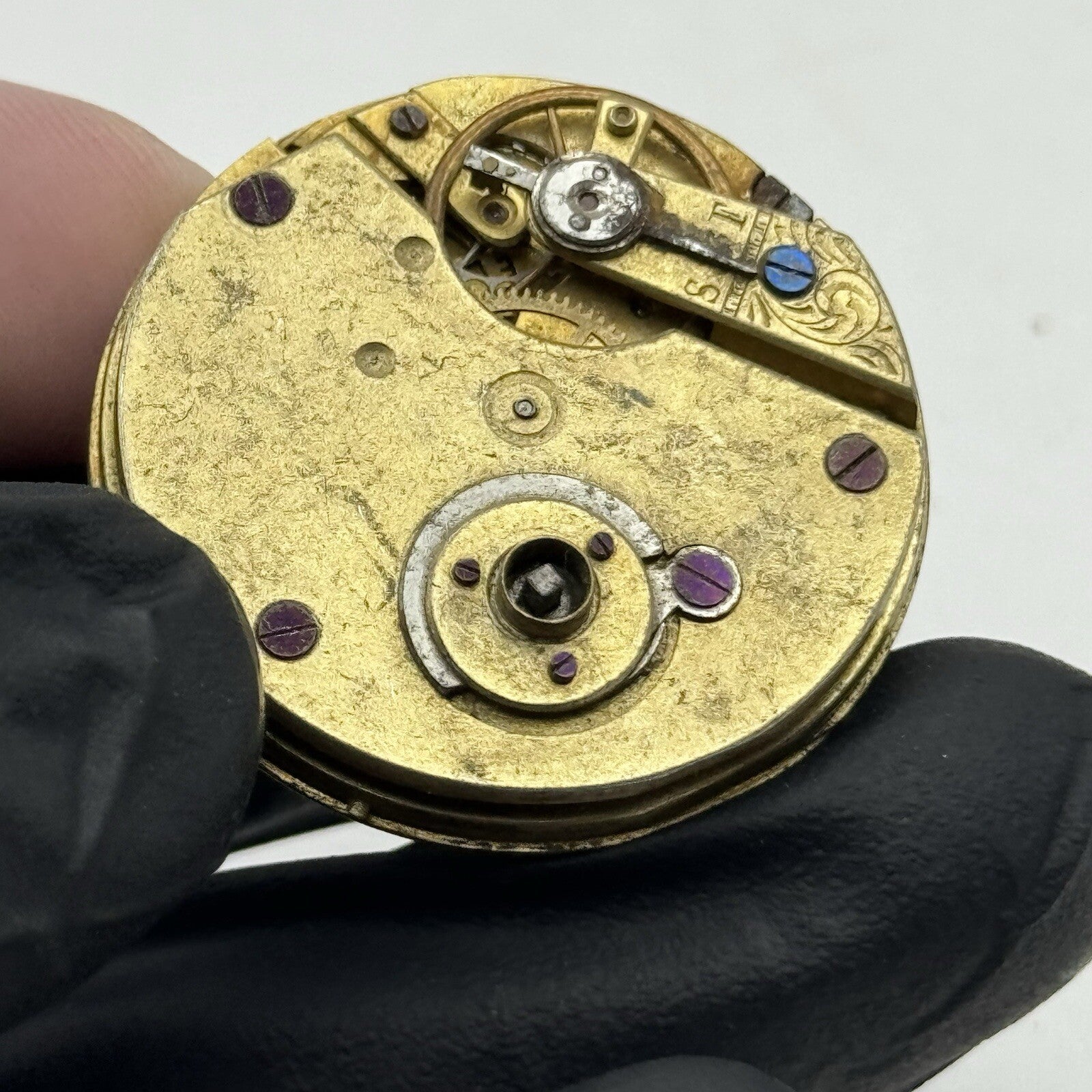 34.1mm Quality Olga Porcelain Dial Cylinder Watch Movement FOR PARTS