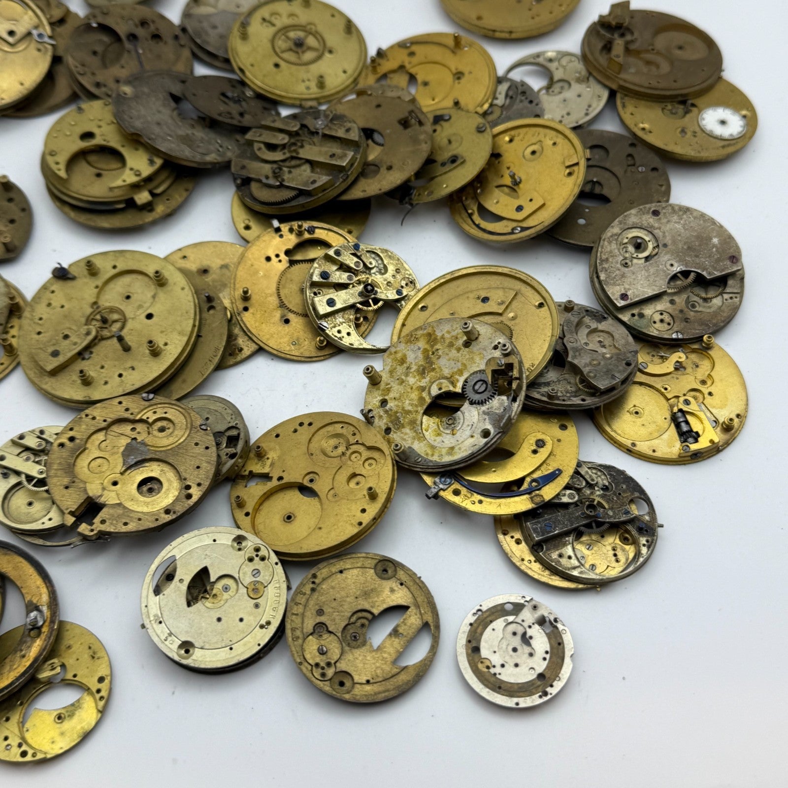 Large Bundle Of Antique Partial Pocket Watch Movements Joblot PARTS REPAIR SPARE