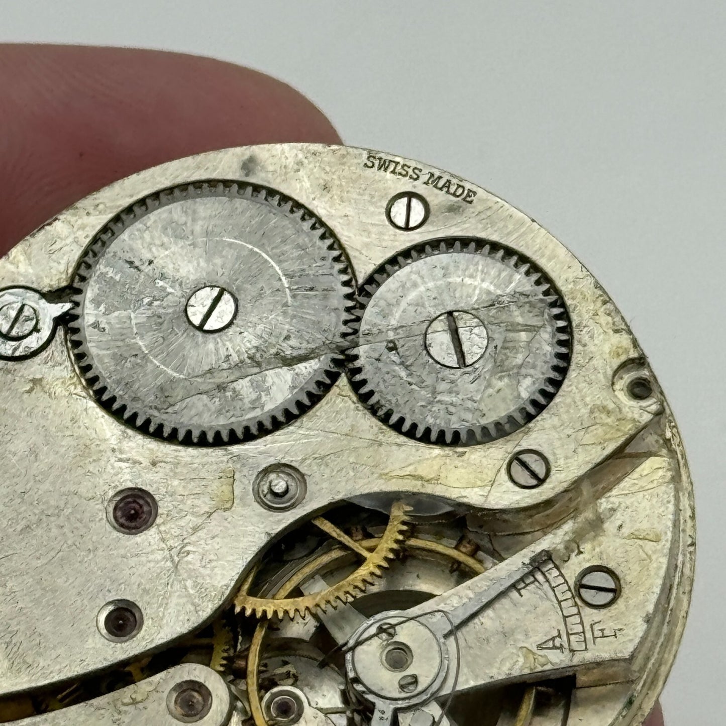 42.9mm Vintage Erlim Swiss Open Face Pocket Watch Movement PARTS REPAIR SPARES