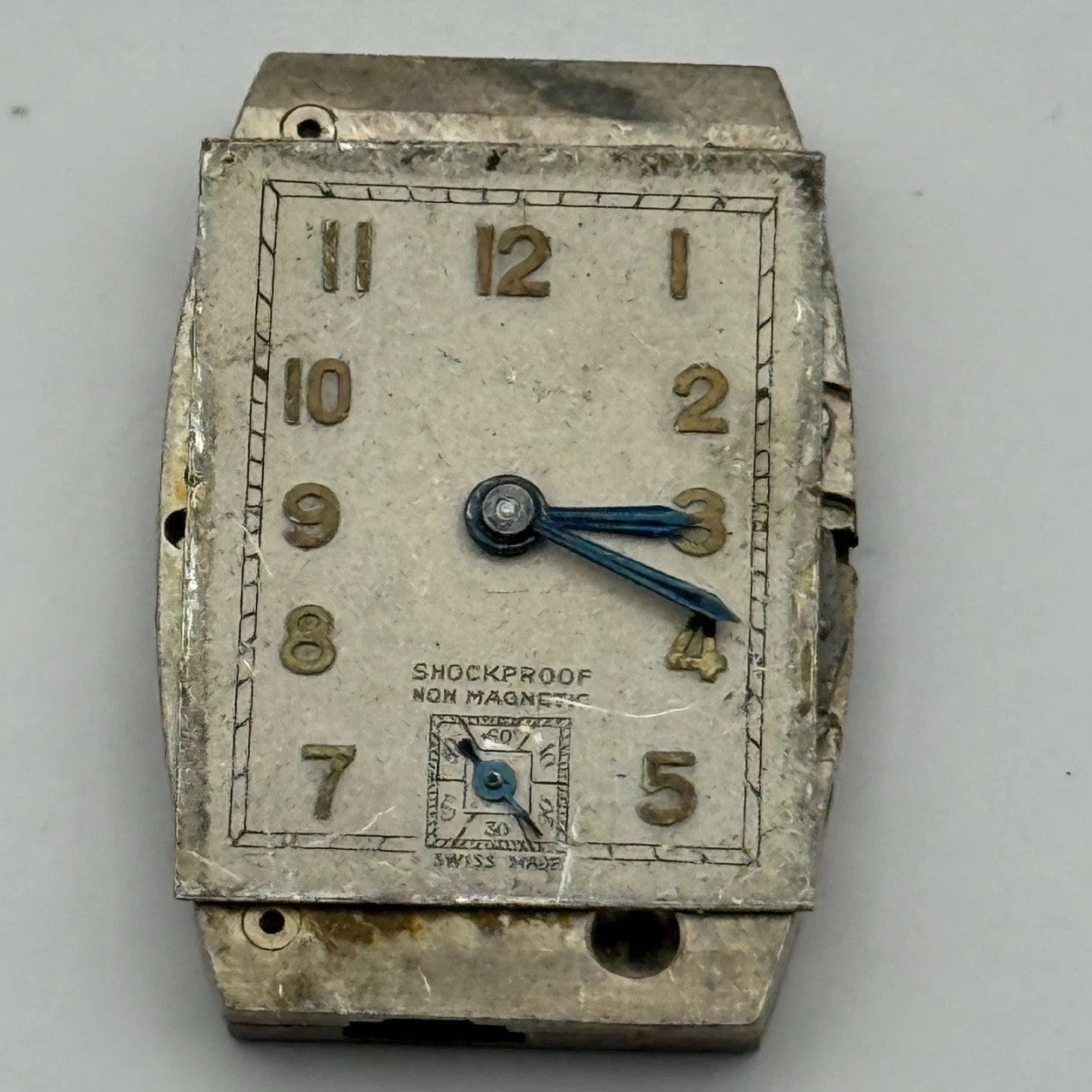 Marvin 610 Tank Tonneau 15 Jewels Watch Movement Manual Wind Parts Repair 17.8mm