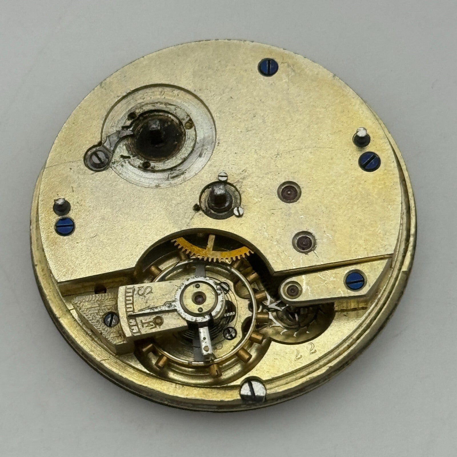 44.8mm Antique Henry E Peck London Swiss Key Wound Pocket Watch Movement PARTS