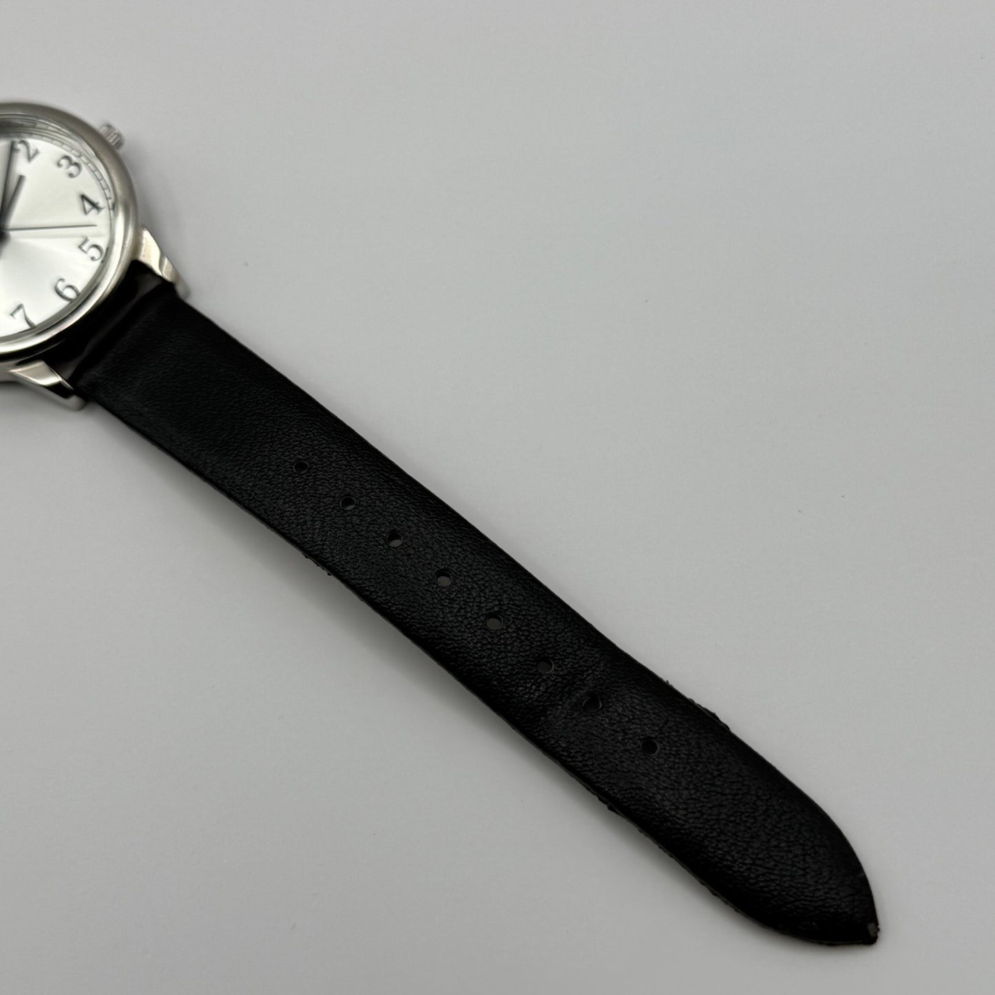 Limit 1912 Ladies Quartz Watch Silver Dial Black Strap Working 34mm New Battery