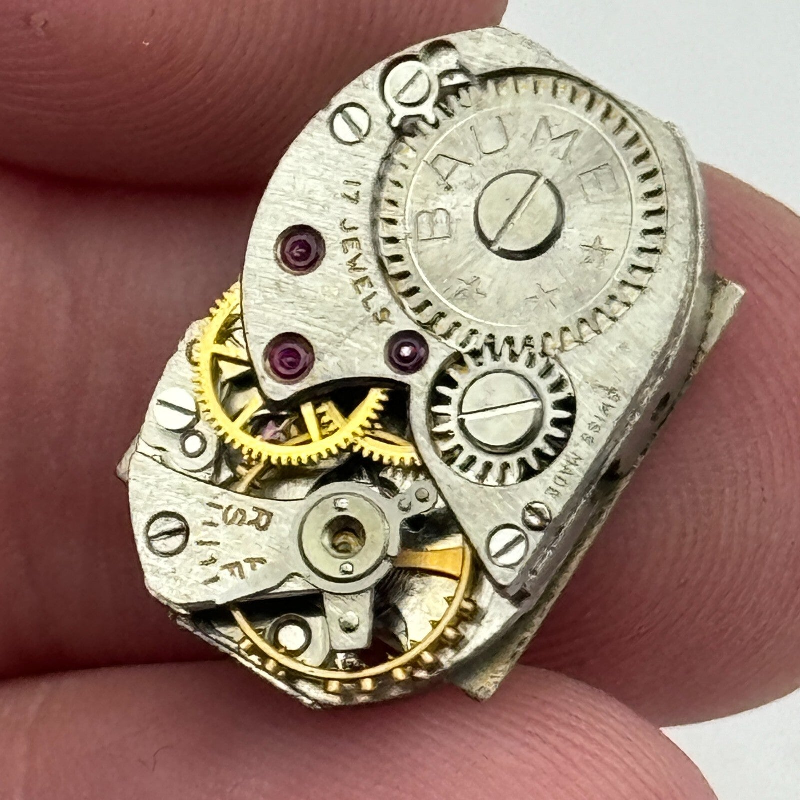 12.7mm Ladies Baume 17 Jewels Swiss Manual Wind Watch Movement Vintage PARTS