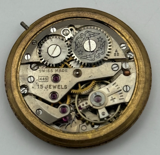 Rotary AS 1123 1124 Watch Movement Manual Wind Vintage Swiss Parts Repair 28.9mm