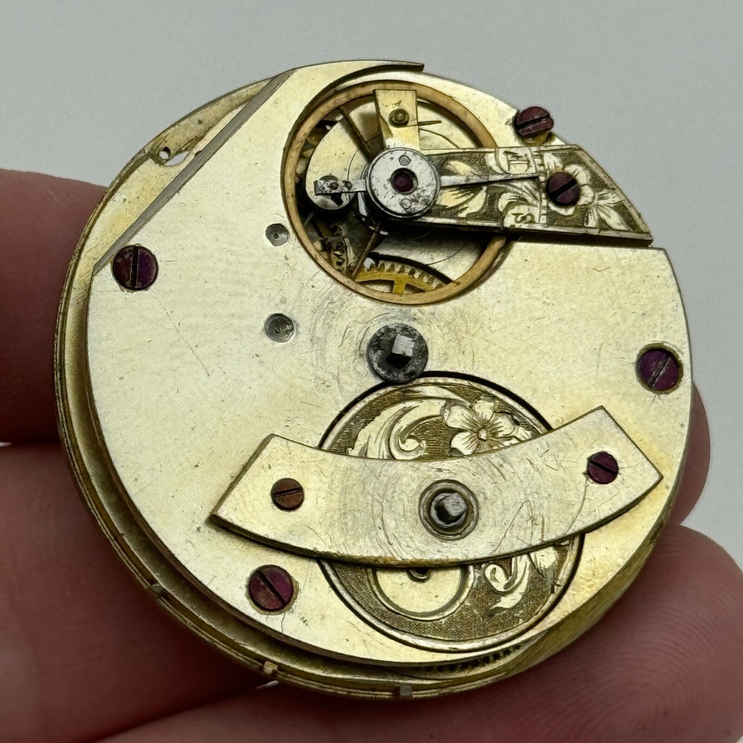 40.9mm Antique Unique Interesting Pattern Key Wound Pocket Watch Movement PARTS