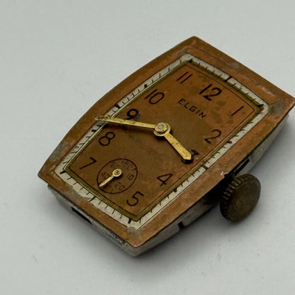 Running 1939 Vintage 15/0s Elgin 537 Model 1 American Watch Movement FOR PARTS