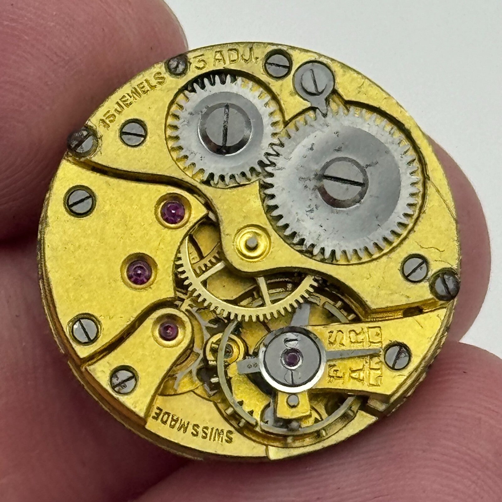 23.6mm J W Benson 15 Jewels Balance Ok Swiss Manual Wind Watch Movement PARTS