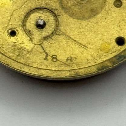 Fusee Pocket Watch Movement Antique English Key Wound Parts Repair Spares 46.4mm
