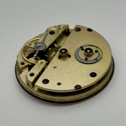 41.8mm Antique Unidentified Key Wound Pocket Watch Movement Dial Hands PARTS