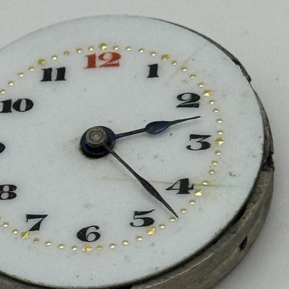 23.7mm 15 Jewels Swiss Porcelain Dial Trench Watch Movement Manual Wind PARTS