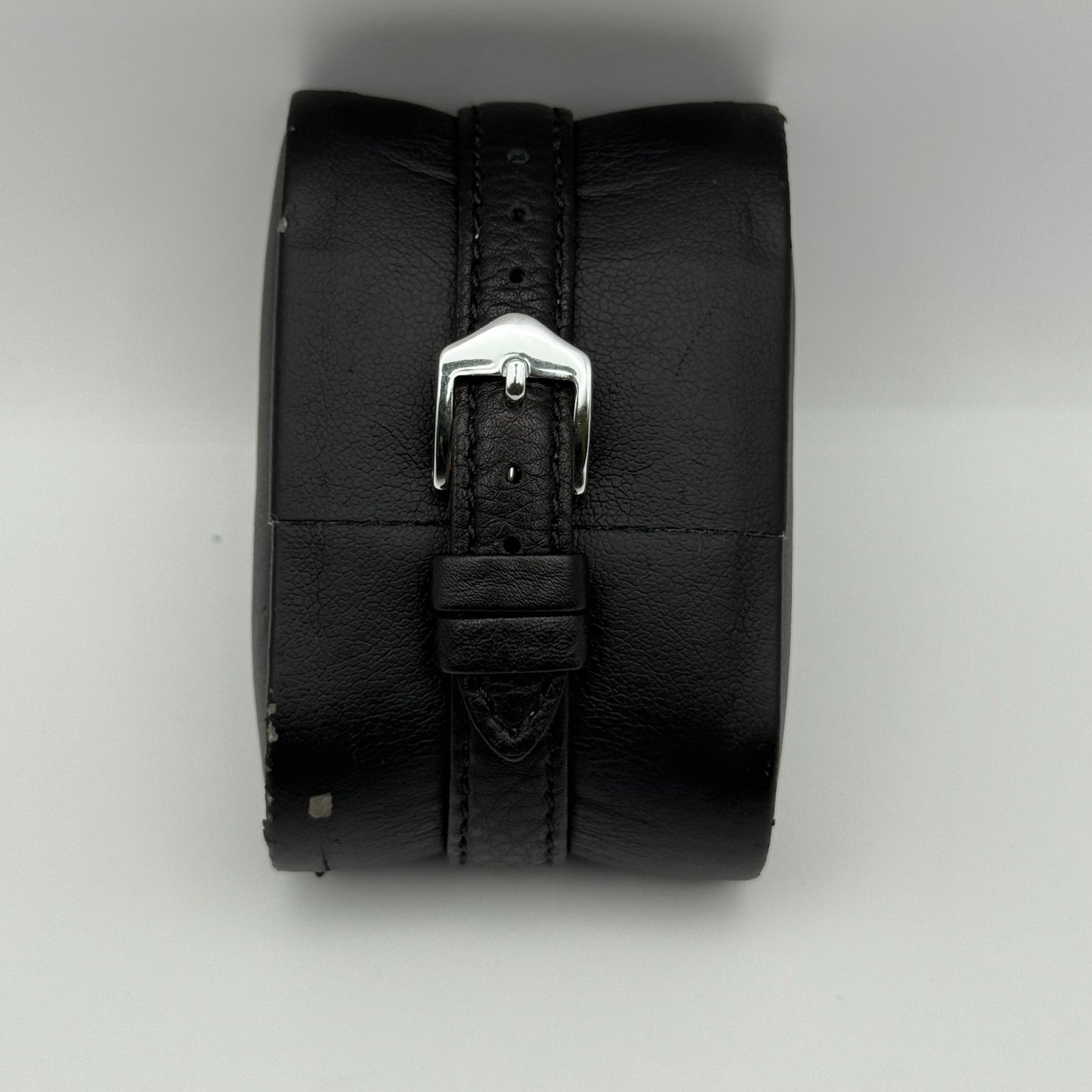 Anne Klein Ladies Quartz Watch White Dial Black Leather Strap Japan Working 18mm