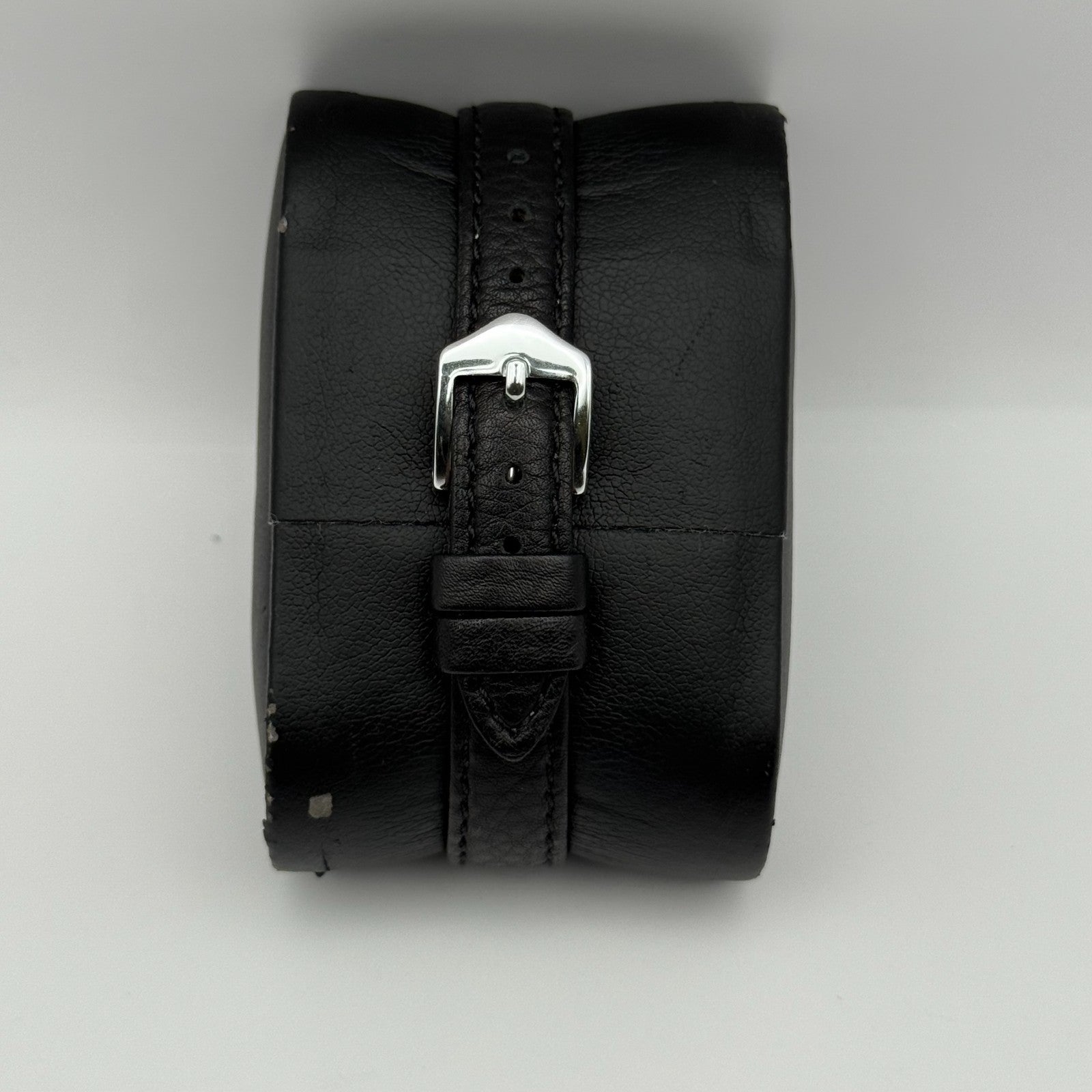 Anne Klein Ladies Quartz Watch White Dial Black Leather Strap Japan Working 18mm