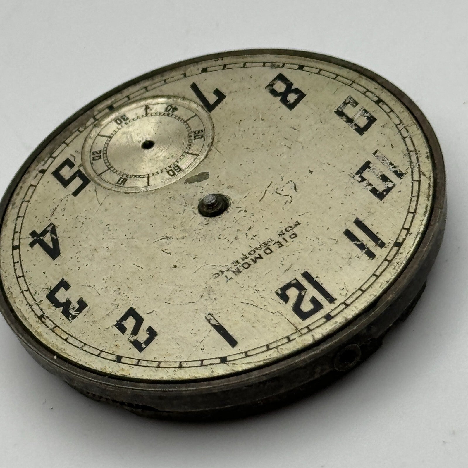 43.1mm Open Face Piedmont Watch Co 6 Jewels Swiss Pocket Watch Movement PARTS