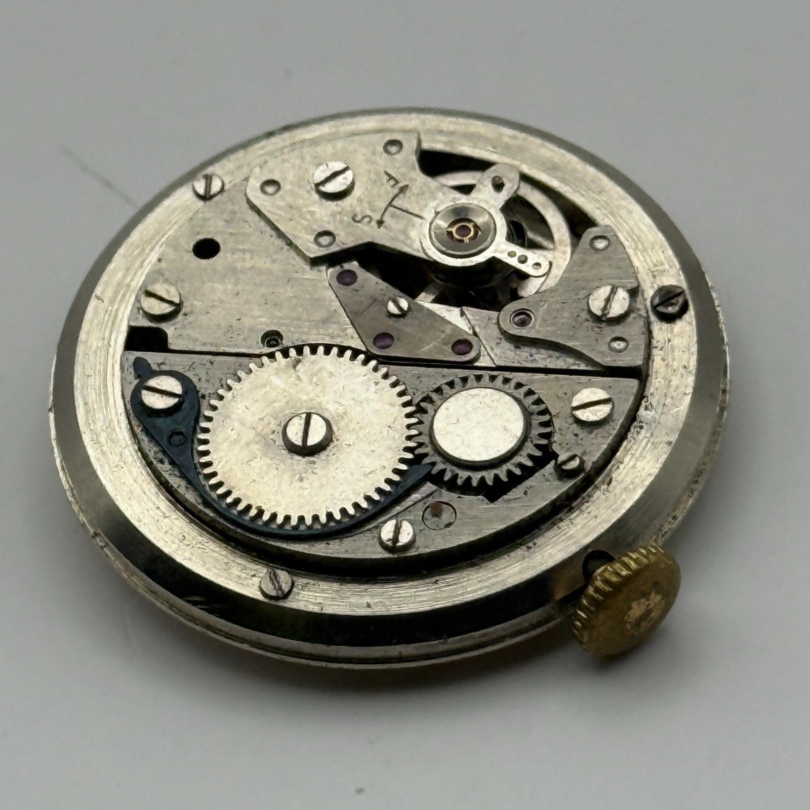 Smiths 21 Jewels Date Pointer Watch Movement Manual Wind Vintage Parts 30.4mm