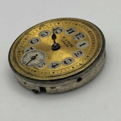 23.6mm H Stone Leeds 15 Jewels Sub Seconds Manual Wind Watch Movement For PARTS