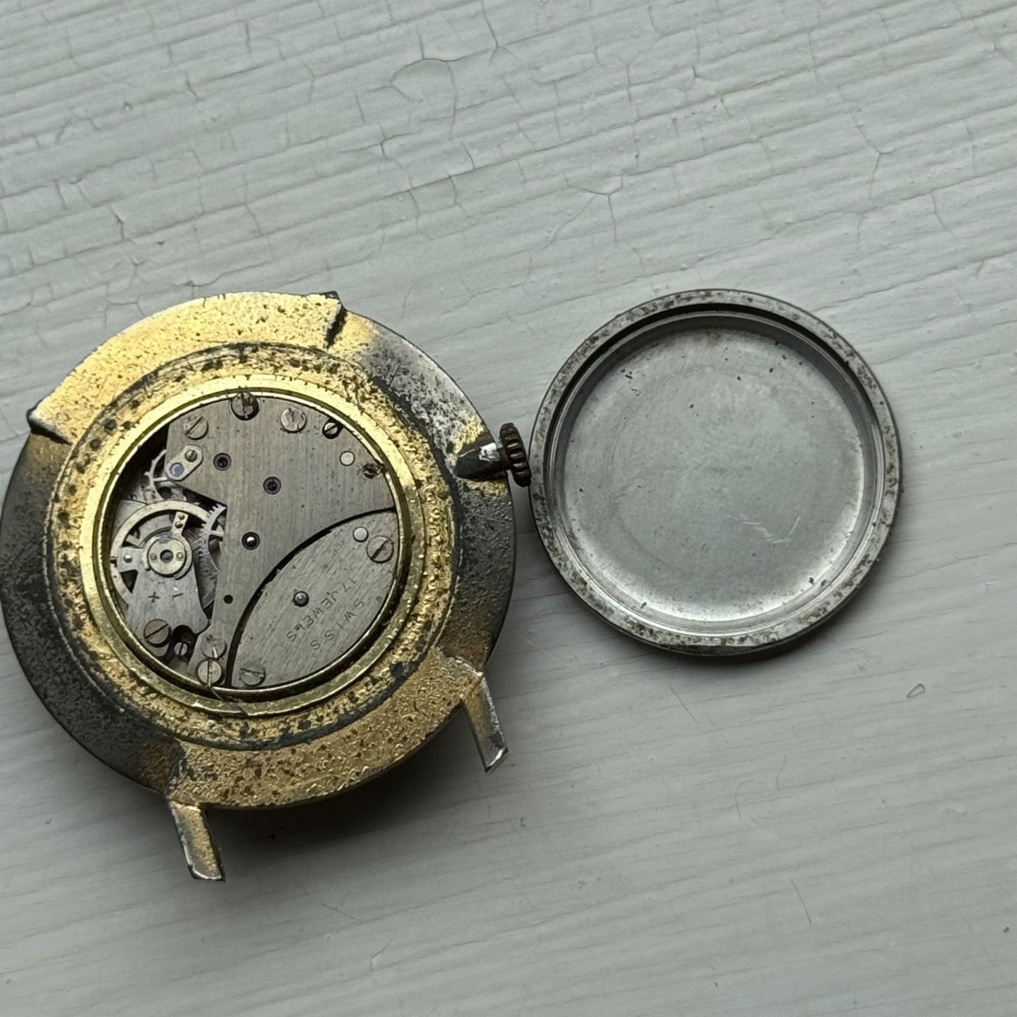 33mm Vintage Fero Feldmann 17 Jewels Extra Flat Manual Wind Watch PARTS / REPAIR