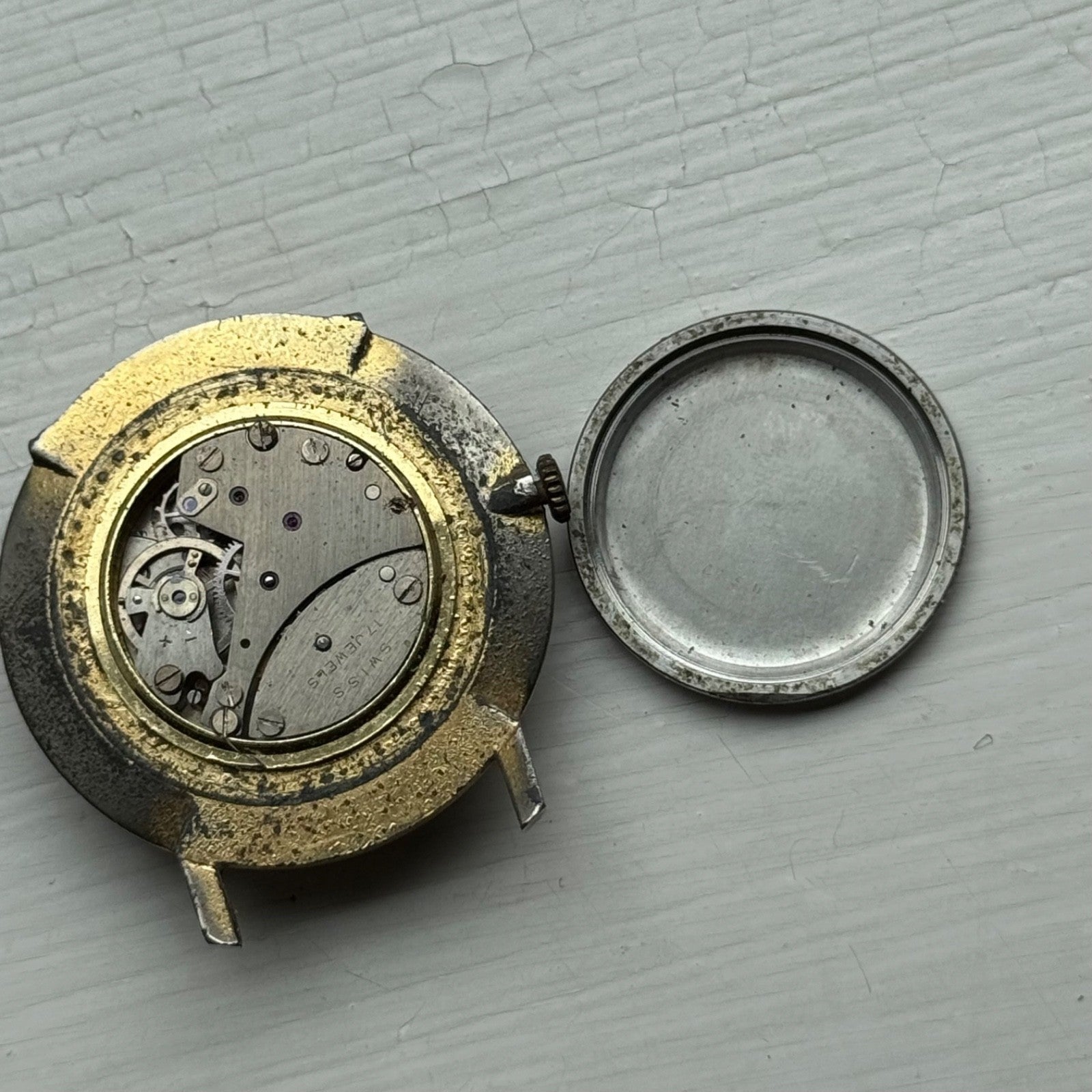 33mm Vintage Fero Feldmann 17 Jewels Extra Flat Manual Wind Watch PARTS / REPAIR