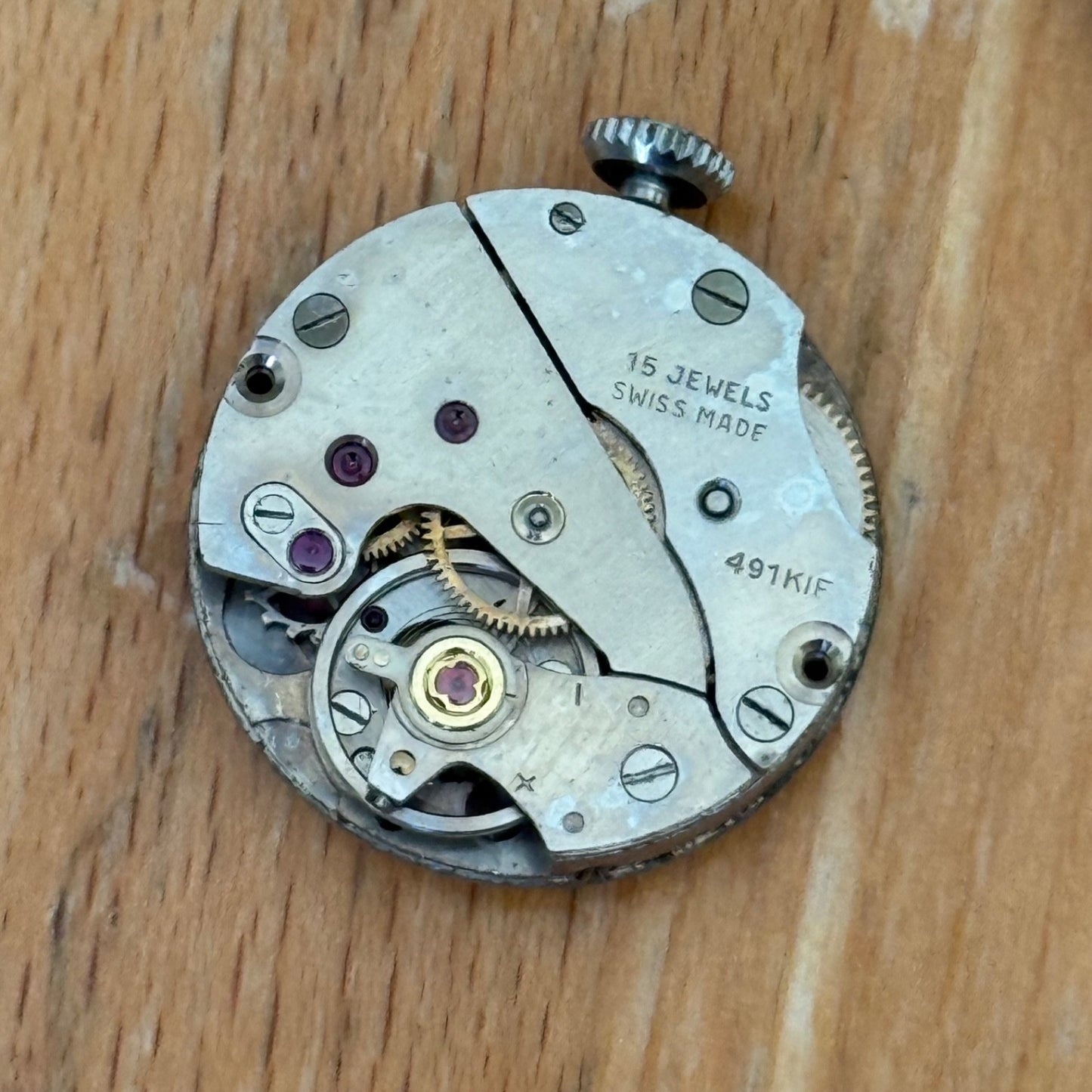 21mm Vintage Oris 491KIF Anti-Shock 15 Jewels Manual Wind Watch PARTS / REPAIR