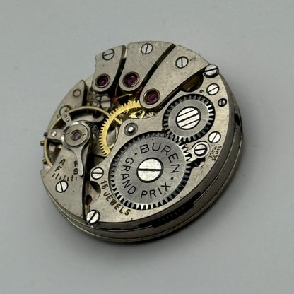 Buren 410 Grand Prix Watch Movement Manual Wind Vintage Parts Repair 23.6mm