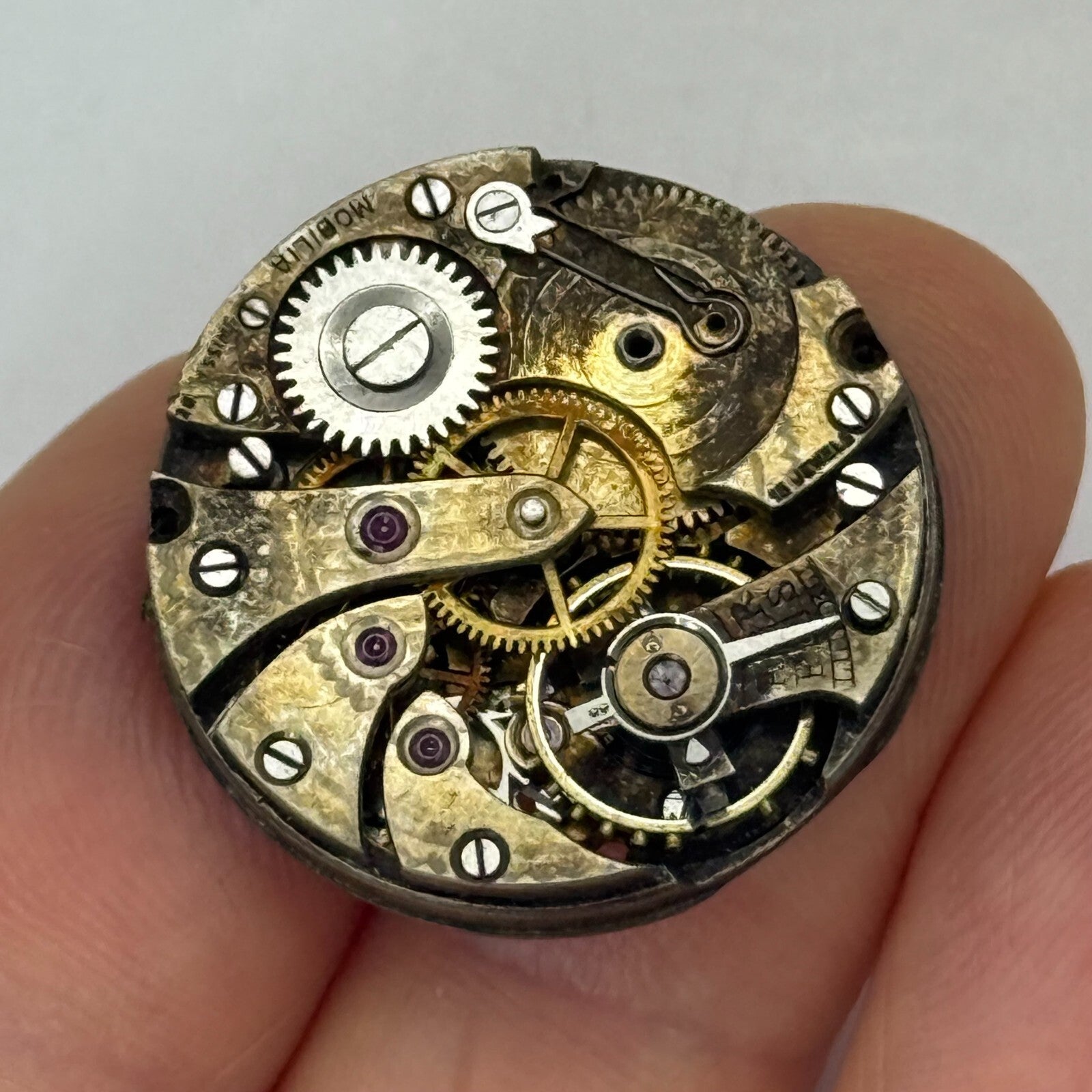 22.4mm Vintage FHF Patent 51482 Swiss Manual Wind Watch Movement PARTS REPAIR