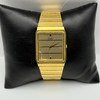 Seiko Ladies Quartz Watch Date Dial Gold Tone Bracelet Japan 25mm PARTS REPAIR