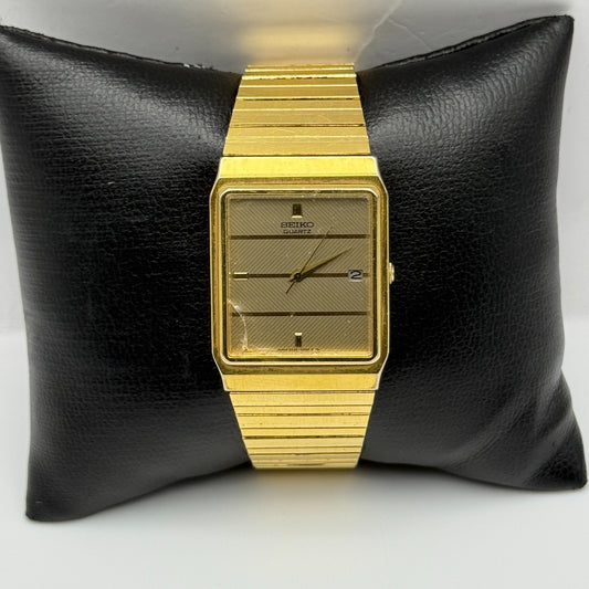 Seiko Ladies Quartz Watch Date Dial Gold Tone Bracelet Japan 25mm PARTS REPAIR