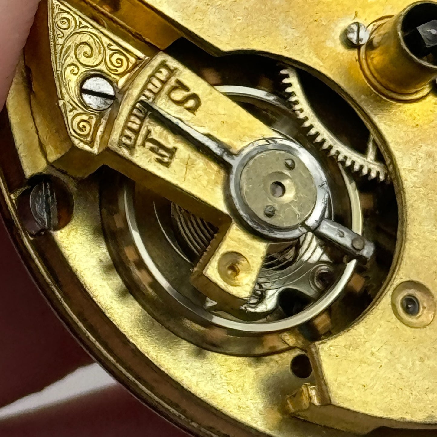 45mm Antique Non Magnetic Balance Intact Key Wound Pocket Watch Movement PARTS