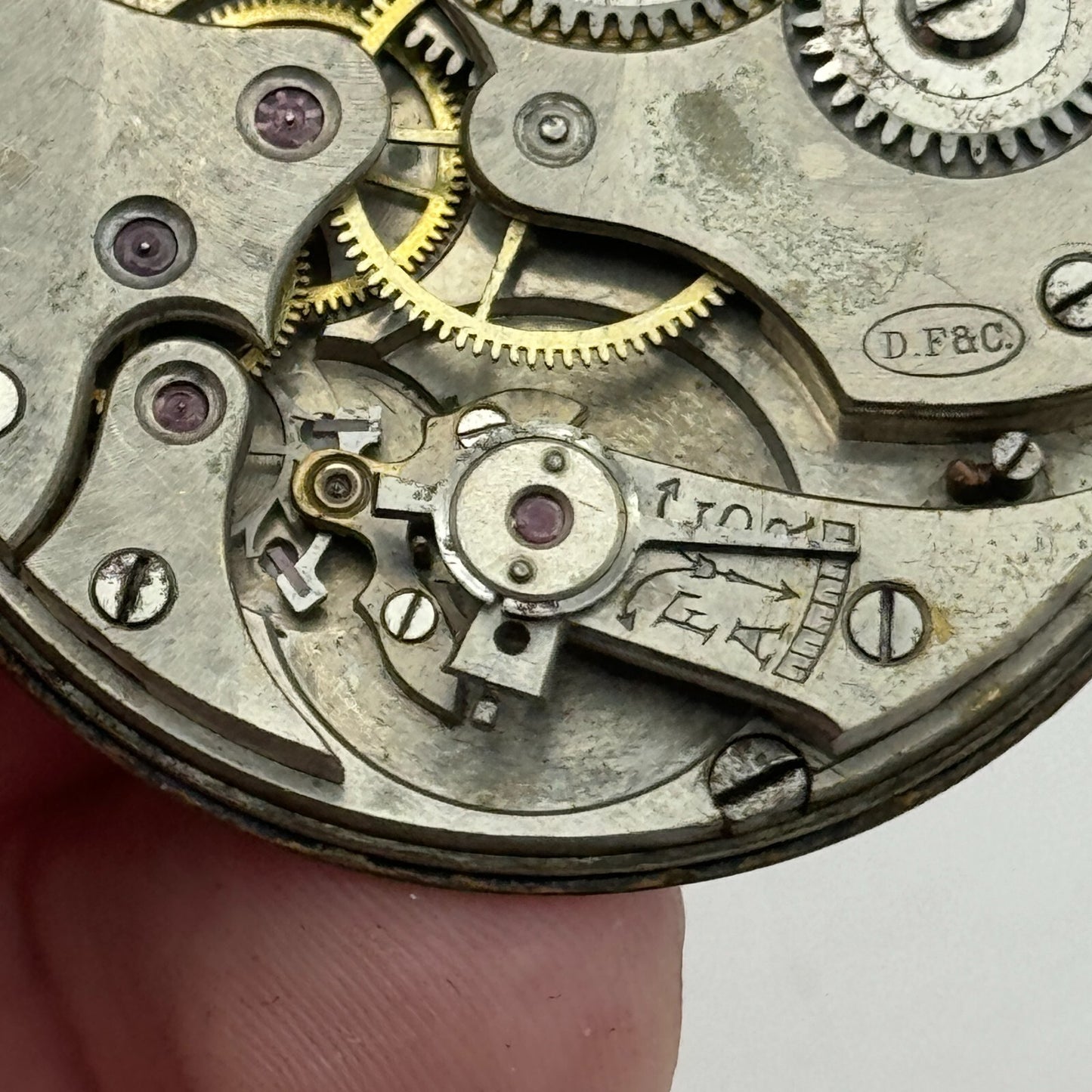 42.9mm Open Face E Grimes & Co Dimier Freres & Cie DF&C Pocket Watch Movement