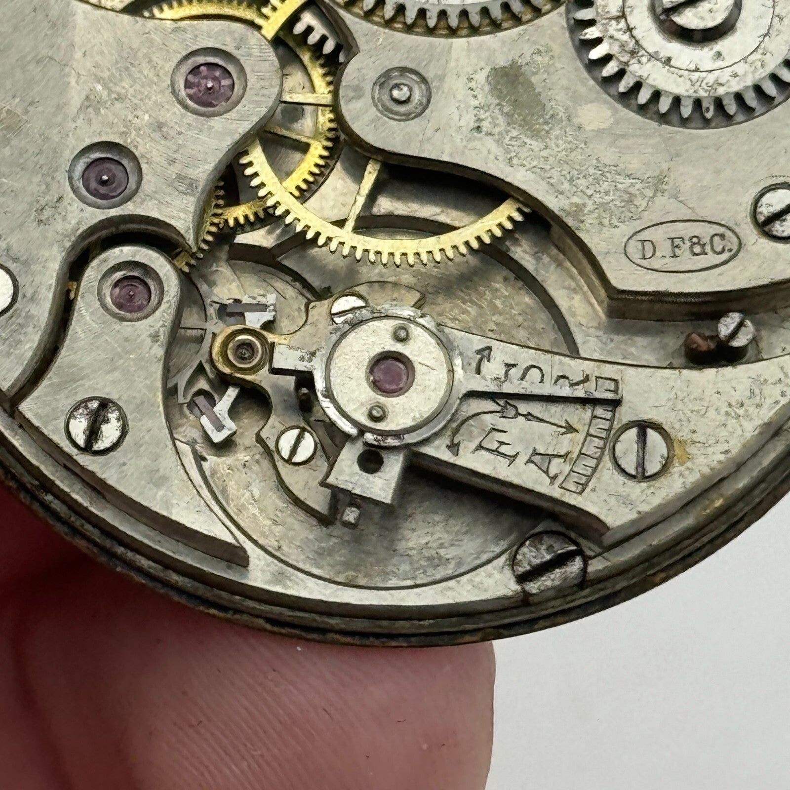 42.9mm Open Face E Grimes & Co Dimier Freres & Cie DF&C Pocket Watch Movement