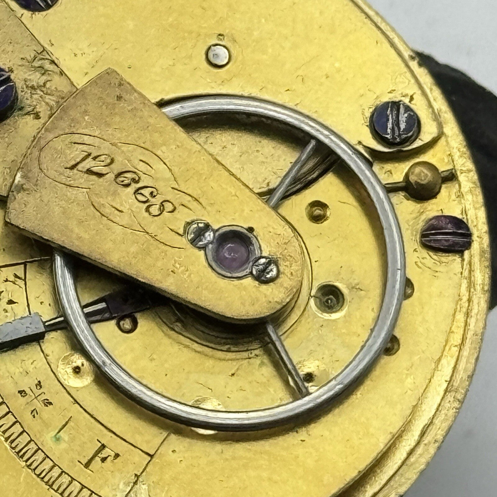 33.7mm Unidentified Quality Fusee Antique Pocket Watch Movement FOR PARTS
