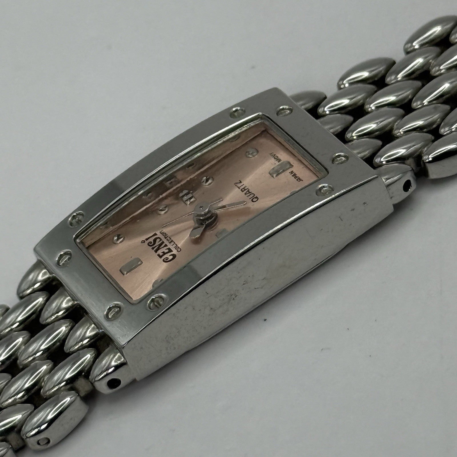 19mm Working Ladies Censi Collection Silver Tone Japan Quartz Watch 6.75 Inches