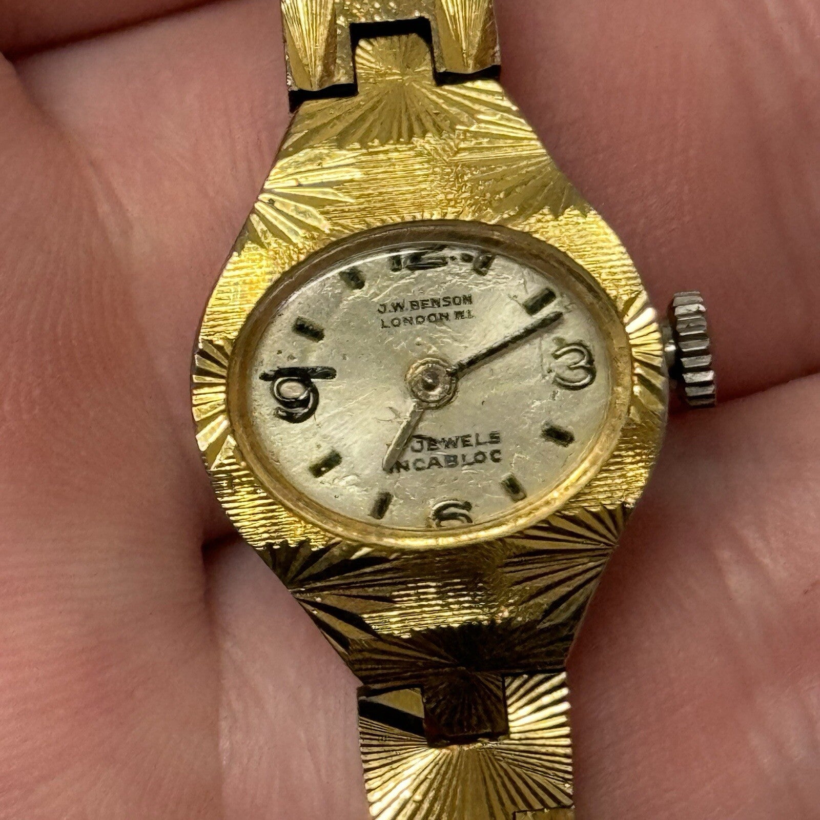 17mm Ladies J W Benson London FHF ST 69-21 Watch 6.7 Inches FOR PARTS TO RESTORE