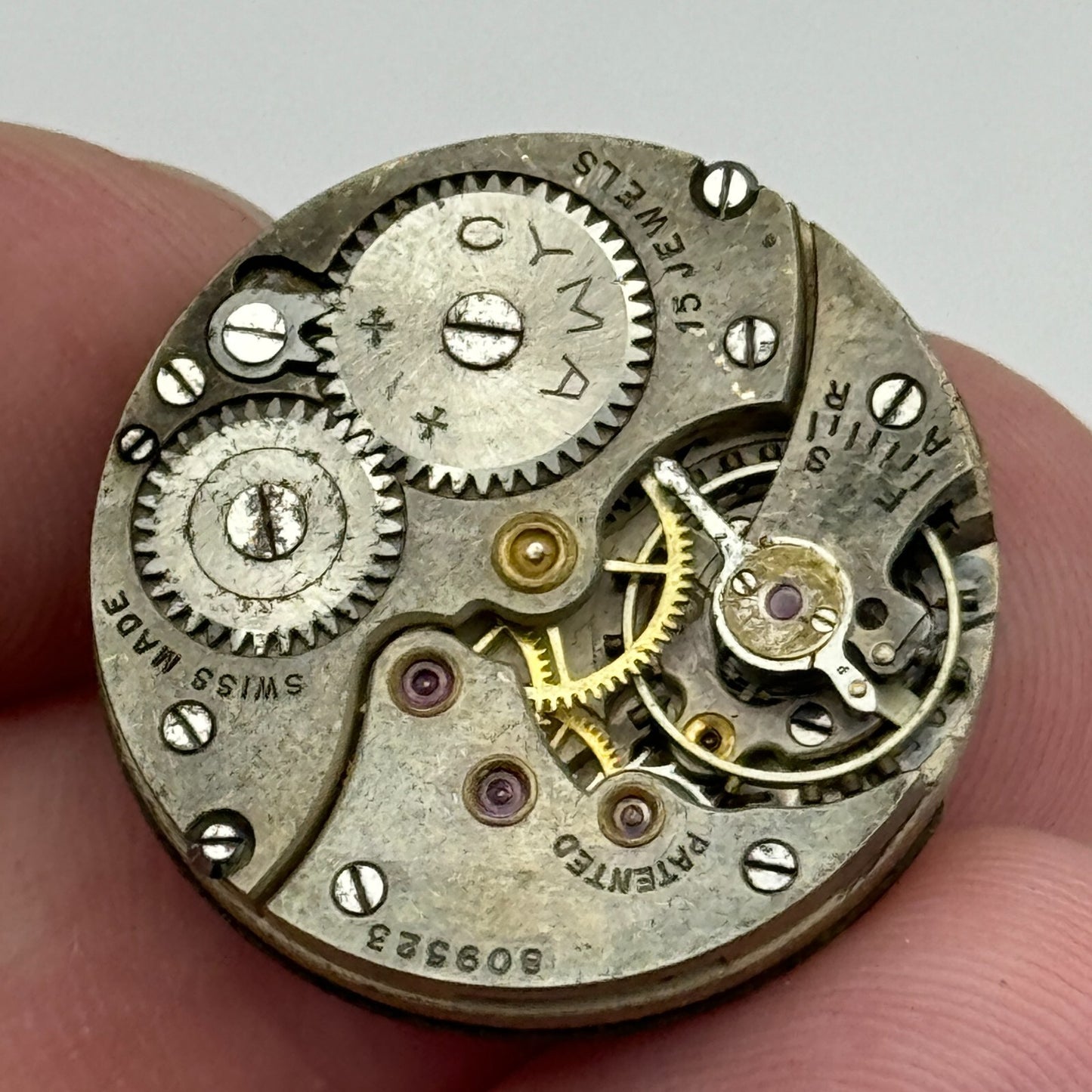 23.6mm Cyma Ref 030 Tavannes Manual Wind Watch Movement Swiss Vintage PARTS