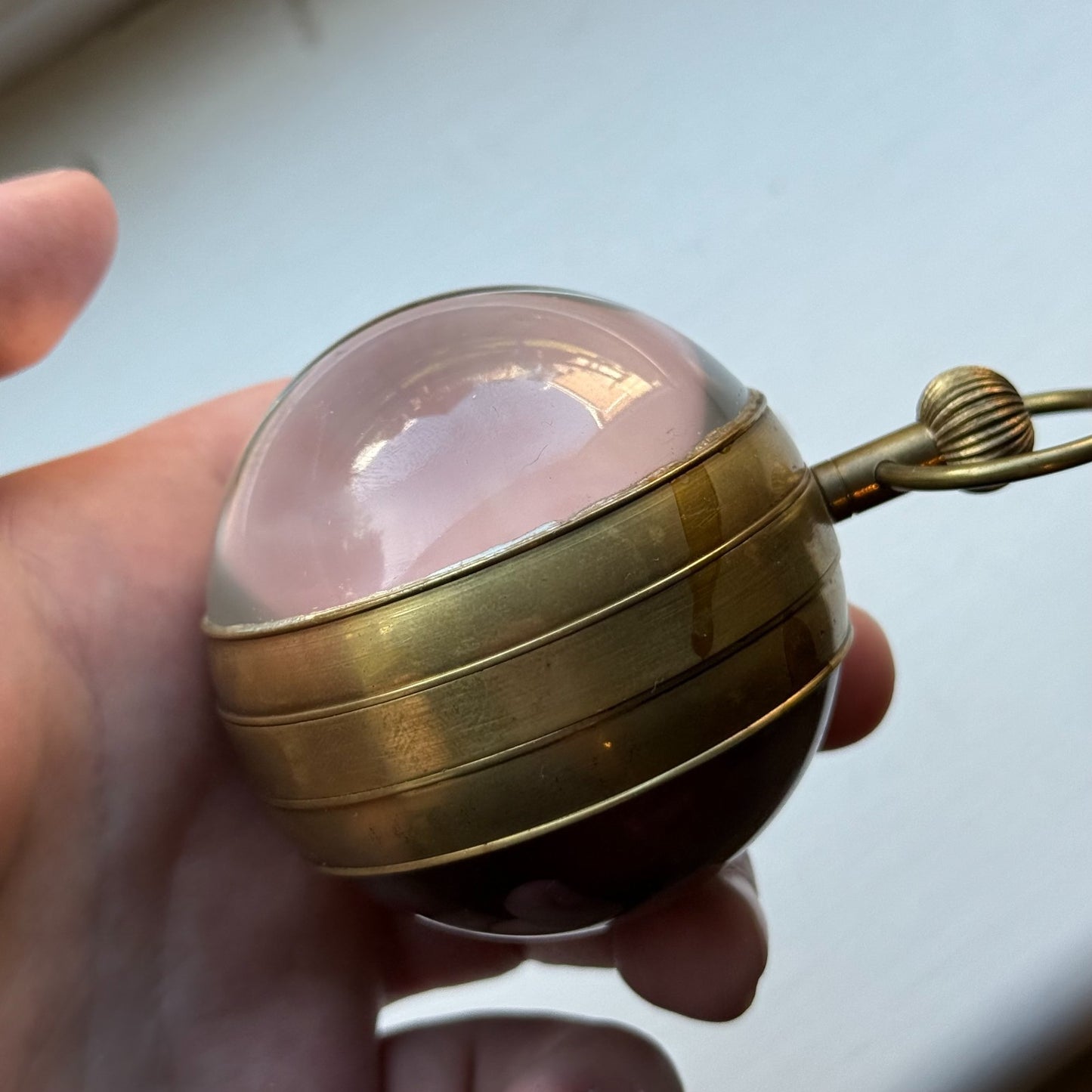 Roskopf Pocket Watch Unusual Fhf St 96 Magnifier Round Vintage To Repair Parts