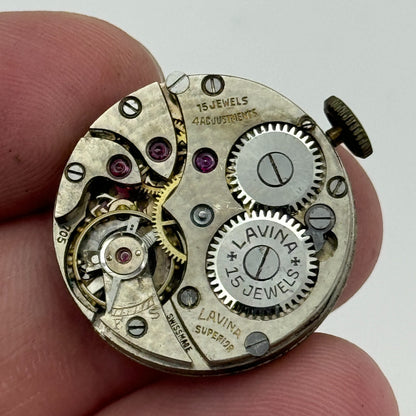 23.6mm Running Lavina Cal 705 Manual Wind Watch Movement Swiss Vintage PARTS